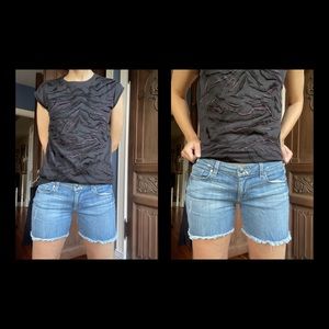 Paige Denim Jimmy Jimmy Cutoff Shirts Size 27